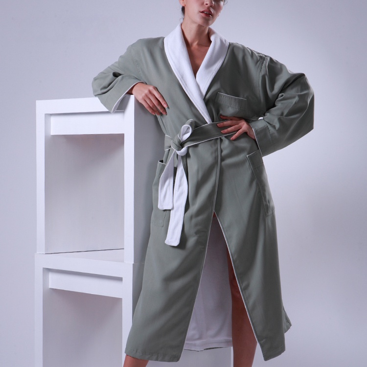 Luxury Linen Collection Women 5 Star Hotel Bathrobe Spa Robe