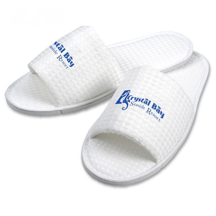 Terry Material Slipper With Logo Embroidery