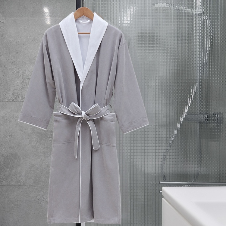 Super Soft Terry Material High Gsm White Bathrobe With Good Water