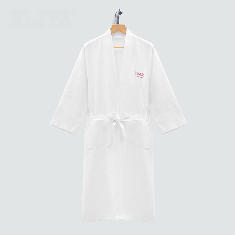 Luxury 5 Stars Hotel Theme Resort Double Layer Grey Color Bathrobe