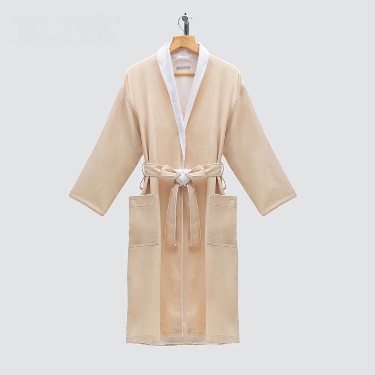 Luxury High Quality Velour Bathrobe White Cotton Bathrobe Hotel Bathrobe