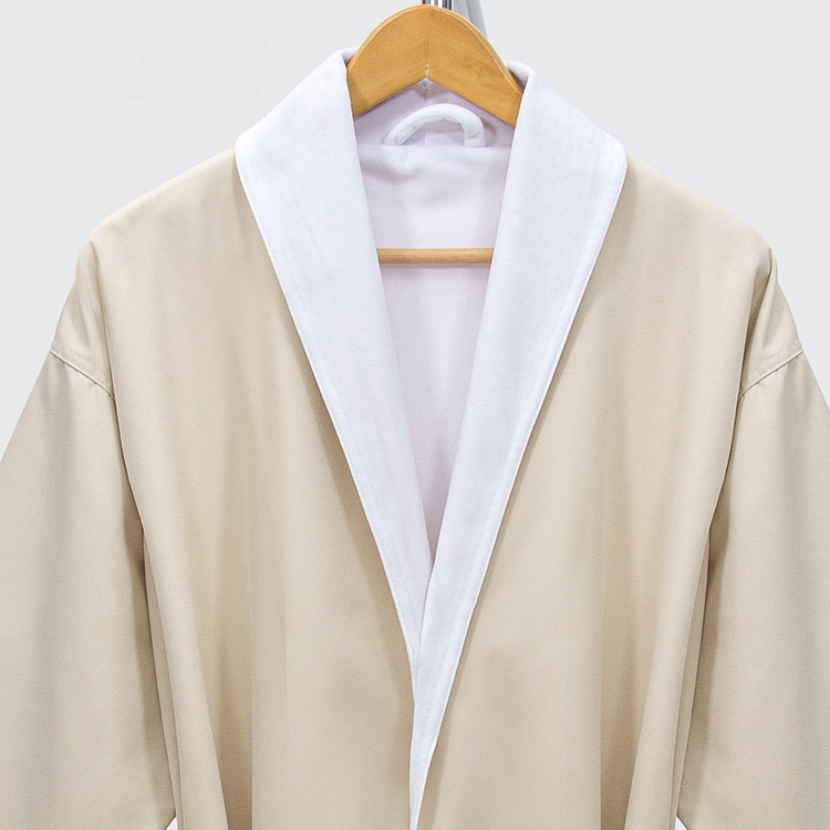 High End Double Layer Luxury Five Star Adult Brown Shawl Collar Hotel Bathrobe