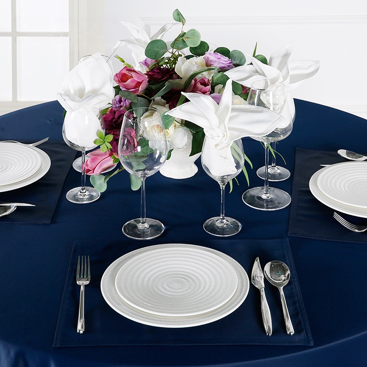 Damask Custom Logo Double Layer Wedding Table Linens