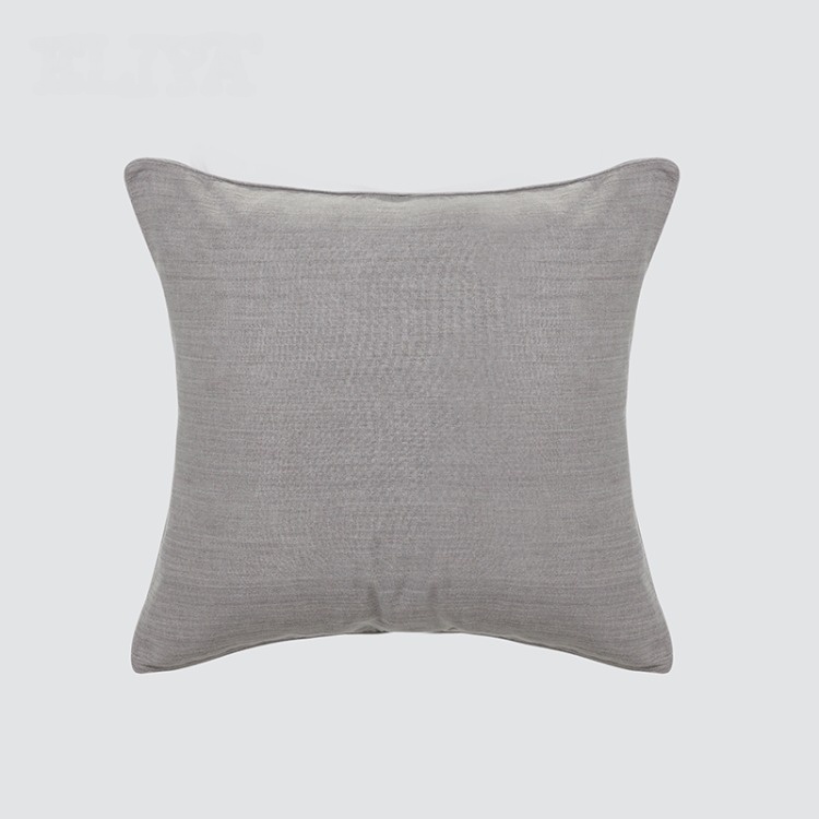 Decorative Cushions Covers 40x40 Bed Backrest Pillow Gray Woven Square Plain 100% Cotton Customized Color