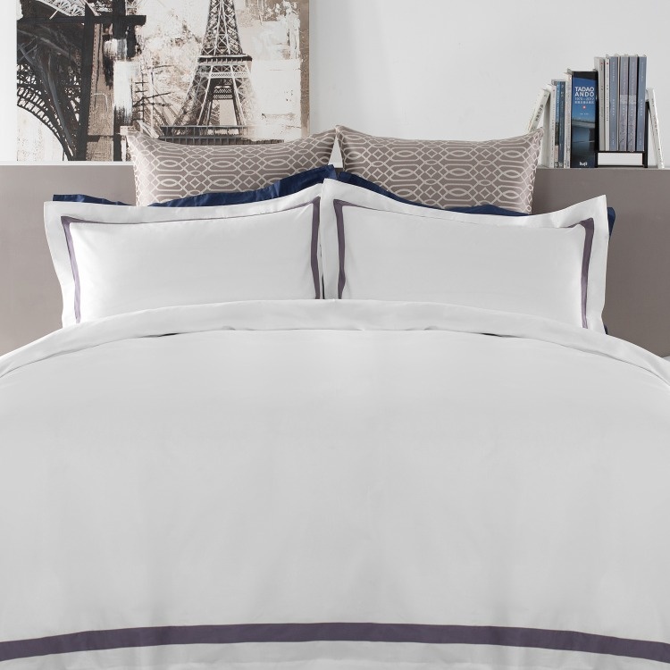 5 Star White 100% Cotton Bed Cover Bedsheets Bedding Set Linen Comforter Cover Bed Sheet Set For Hotel