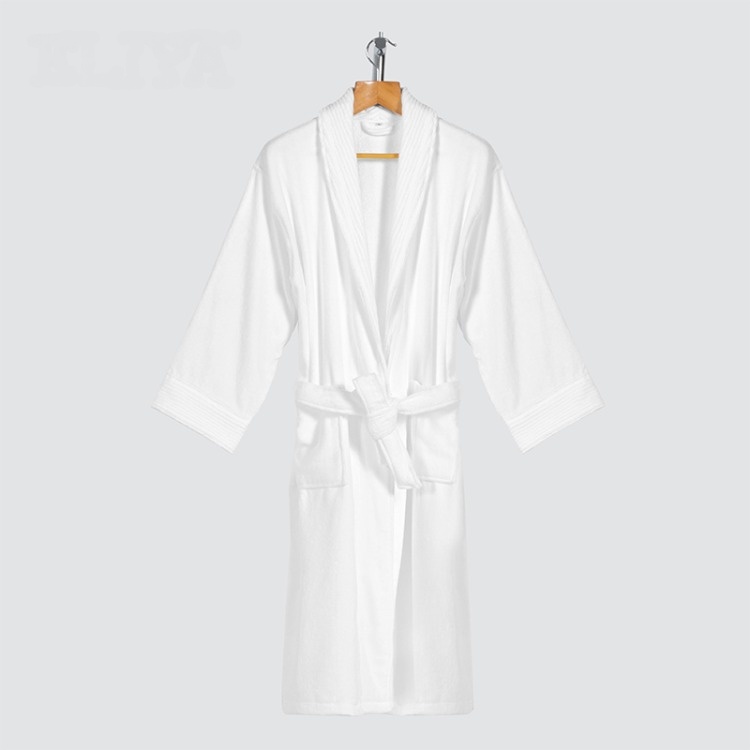 White Hotel Bath Robe Cotton Towel Bathrobe Slippers Set Unisex Bathrobe