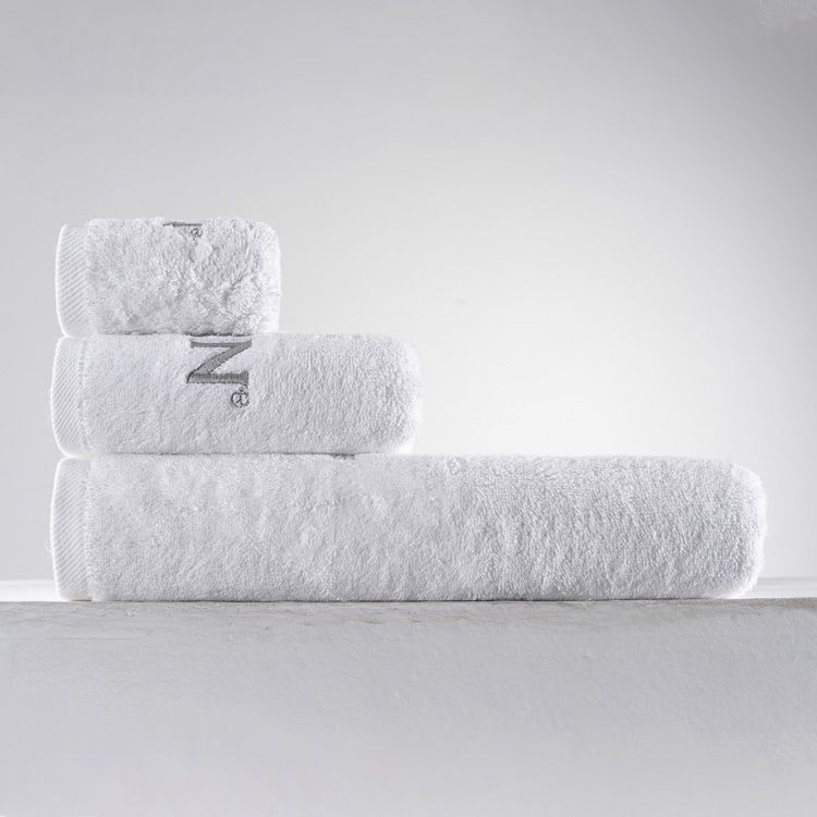 Eco Friendly Bath Towel Cotton White With Exquisite Embroidery Logo