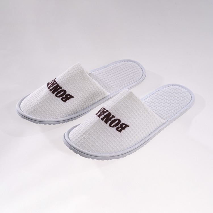 Ope Toe Style Waffle Slippers White With Good Breathability For Star Hote