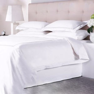 High Quality 100% Cotton White Runner Quilt Cover Bedding Sheets Hotel Bed Set