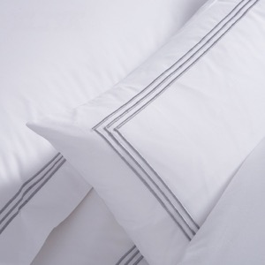 Customized 300TC Embroidered Three Lines Hotel Bedding Set1