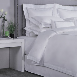 Customized 300TC Embroidered Three Lines Hotel Bedding Set1