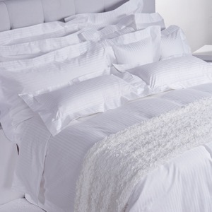 - 300 Thread Count 3cm Stripe Sheets Luxury Hotel Bed Sheets