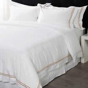 300 Thread Count Embroidered Two Lines Sheets Luxury Hotel Bed Sheets