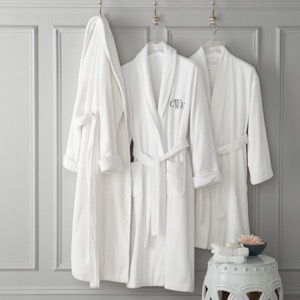 Hilton Cozy Unisex Satin Polyester Toweling Spa Robes And Slippers