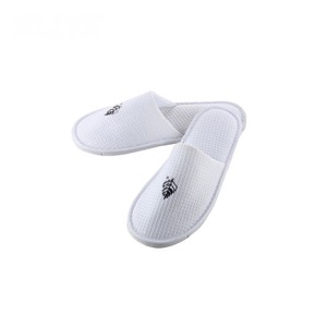 Terry Material Slipper With Logo Embroidery
