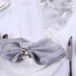 5 Star Hotel Dinner Luxury White Table Linen Napkins With Ring