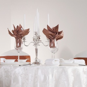 5 Star Hotel Dinner Luxury White Table Linen Napkins With Ring