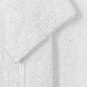 Ritz Carlton Series Logo Embroidery Velour White Bathrobe With Silver