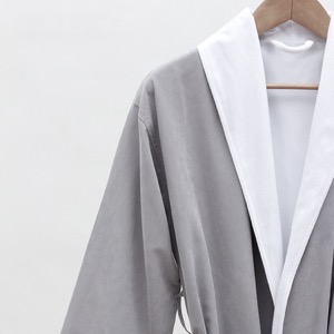 Super Soft Terry Material High Gsm White Bathrobe With Good Water