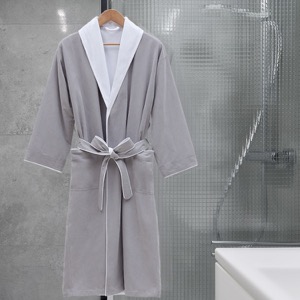 Super Soft Terry Material High Gsm White Bathrobe With Good Water