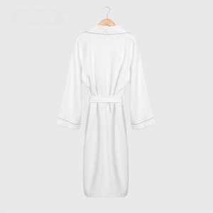 Super Soft Terry Material High Gsm White Bathrobe With Good Water