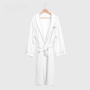 Super Soft Terry Material High Gsm White Bathrobe With Good Water