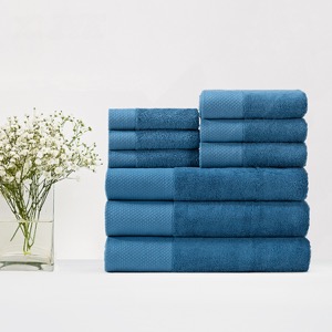 Wholesale 3pcs Pure Cotton Five Star Dobby Border Gray Face Hand Bath Towel Set