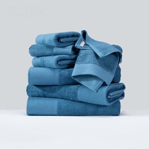Wholesale 3pcs Pure Cotton Five Star Dobby Border Gray Face Hand Bath Towel Set