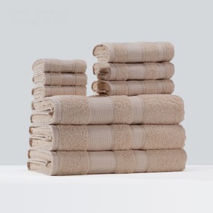 Luxury Border Five Star Hotel Red Bath Hand Towel Set
