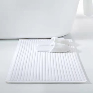 100% Cotton Bathroom Jacquard White Bath Mats for Hotel