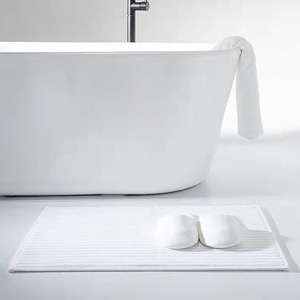 100% Cotton Bathroom Jacquard White Bath Mats for Hotel