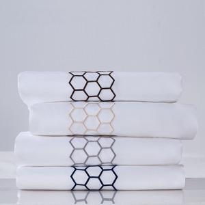 Luxury 5 Star Hotel Bedding Set Honey Comb Embroidery Duvet Cover Pillow Case Custom