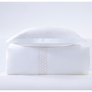 Luxury 5 Star Hotel Bedding Set Honey Comb Embroidery Duvet Cover Pillow Case Custom