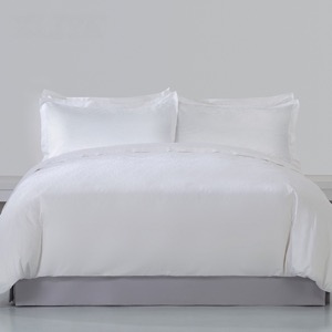 Manufacturer Wholesale Plain 6040S 100% Cotton Jacquard Water Ripple Cotton Hotel Bedding Set