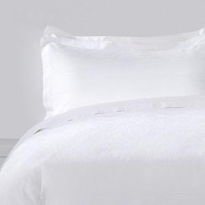 Manufacturer Wholesale Plain 6040S 100% Cotton Jacquard Water Ripple Cotton Hotel Bedding Set
