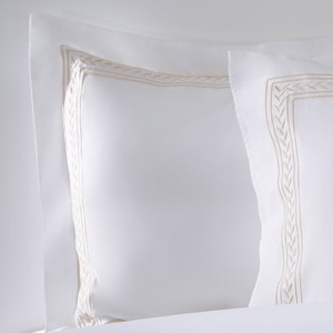 Factory White 6080S 100% Cotton Golden Embroidered Hotel Bedroom Bedding Sheet Set