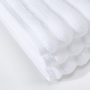 Supply Hotel Bathroom White Cotton Soft Non Slip Jacquard Floor Bath Mat