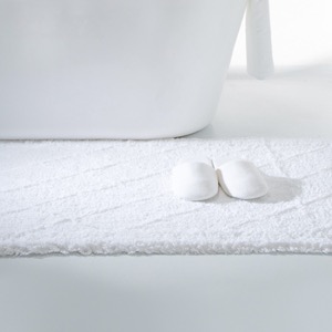 5 Star Hotel High Quality White Cotton Jacquard Bath Mat