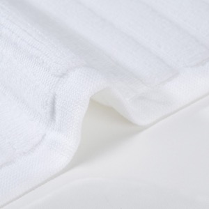 Supply High Quality Hotel White Cotton Soft Non Slip Jacquard Bath Mat