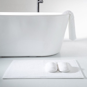 Supply High Quality Hotel White Cotton Soft Non Slip Jacquard Bath Mat