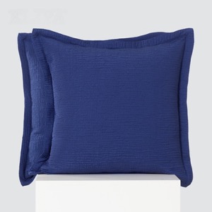 Custom Sofa Bed Cushion Cover Blue Solid Quilting Throw Pillow Cover Dutch Velvet Cushion Cover With Invisible Zipper