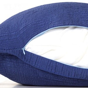 Custom Sofa Bed Cushion Cover Blue Solid Quilting Throw Pillow Cover Dutch Velvet Cushion Cover With Invisible Zipper