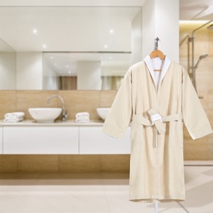 Factory 100 Cotton Bathrobe For Hotel Beige Hotel Bath Robe