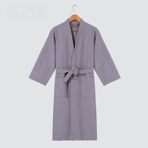 Hot Selling Easy Customized 100% Cotton Hotel BathrobeTowel Hotel Kimono Waffle Weave Bath Robe