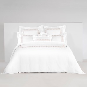 Latest Design Gold Embroidery Style Hotel Linen Customized 40s 60s 80s 100s Bedding Set White Duvet Cover Bedsheet