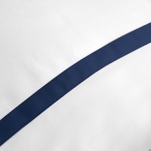 Blue Embroidery 100% Cotton Hotel Bedding Set logo Luxury 5 Star Hotel Bed Sheet Set Wholesale
