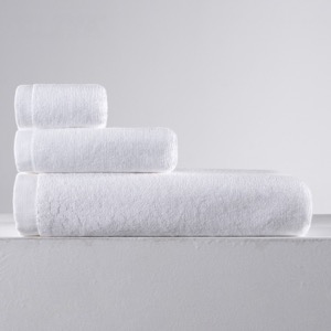 Hotel Towel Sets Pure Cotton White With Classic Plain Weave For International Market