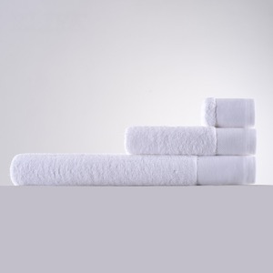 White towel sets single-loop 100% cotton with slap-up dobby border design