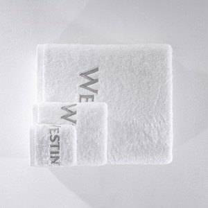Eco Friendly Bath Towel Cotton White With Exquisite Embroidery Logo