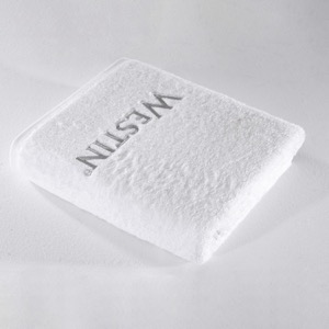 Eco Friendly Bath Towel Cotton White With Exquisite Embroidery Logo